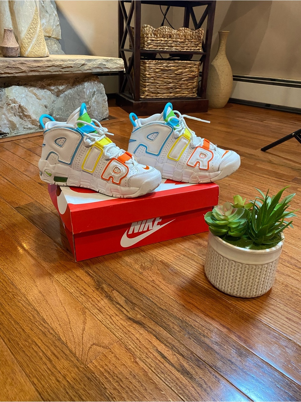 Nike Air More Uptempo Blue Yellow Orange